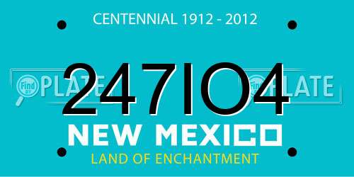247IO4 New Mexico License Plate