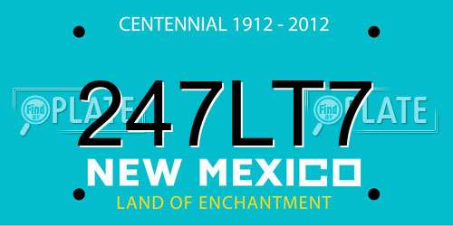 247LT7 New Mexico License Plate