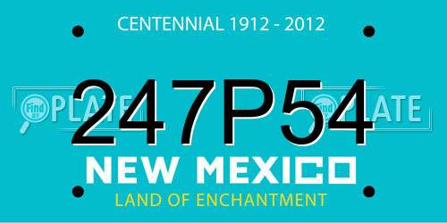 247P54 New Mexico License Plate