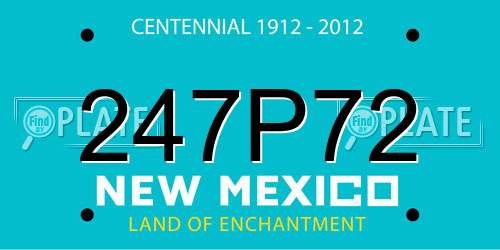 247P72 New Mexico License Plate