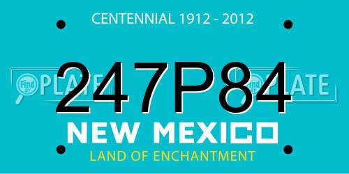247P84 New Mexico License Plate