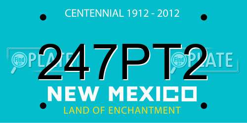 247PT2 New Mexico License Plate