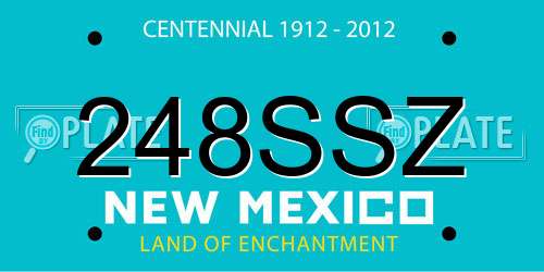 248SSZ New Mexico License Plate