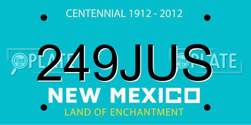 249JUS New Mexico License Plate