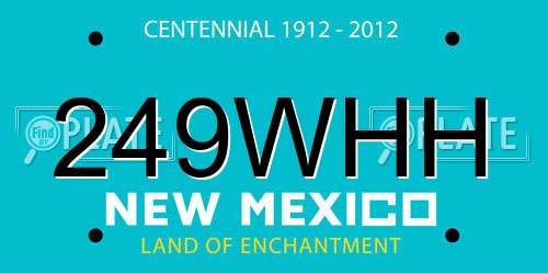 249WHH New Mexico License Plate