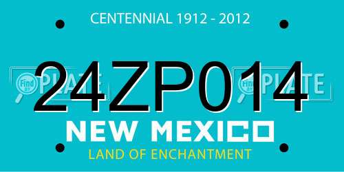 24ZP014 New Mexico License Plate