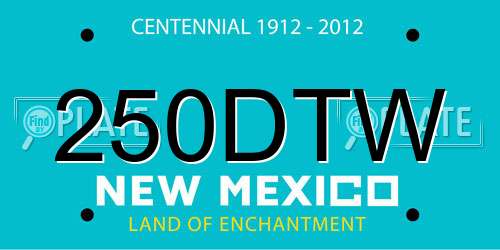 250DTW New Mexico License Plate