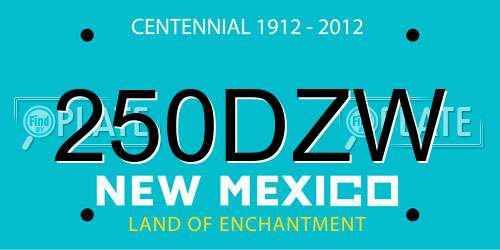 250DZW New Mexico License Plate