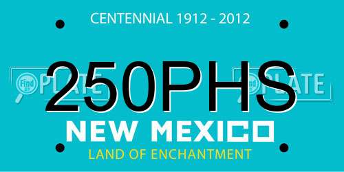 250PHS New Mexico License Plate