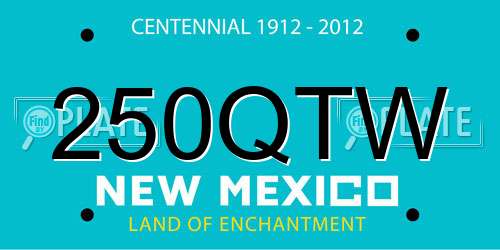 250QTW New Mexico License Plate