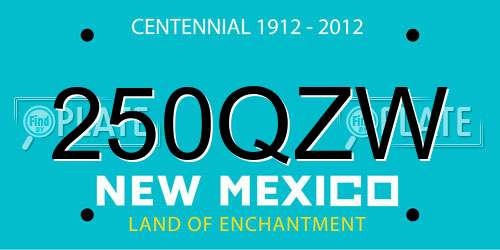 250QZW New Mexico License Plate