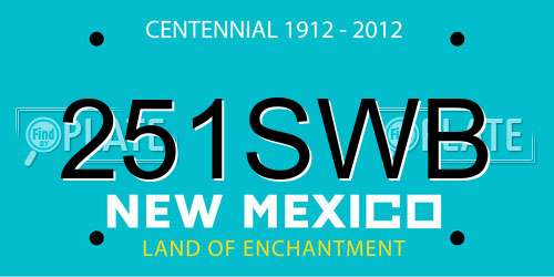 251SWB New Mexico License Plate