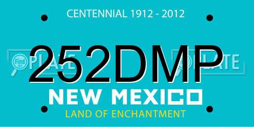 252DMP New Mexico License Plate