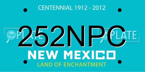 252NPC New Mexico License Plate