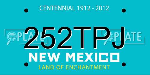 252TPJ New Mexico License Plate
