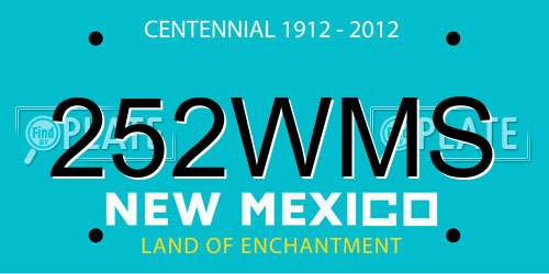 252WMS New Mexico License Plate