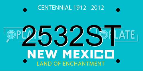 2532ST New Mexico License Plate