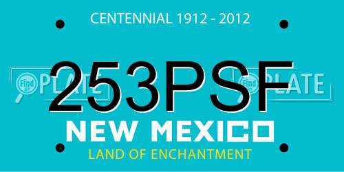 253PSF New Mexico License Plate