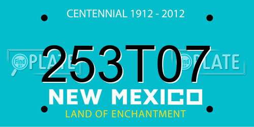 253T07 New Mexico License Plate