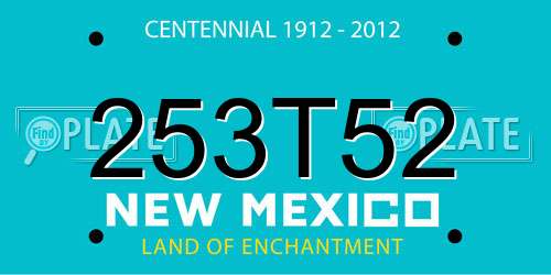 253T52 New Mexico License Plate