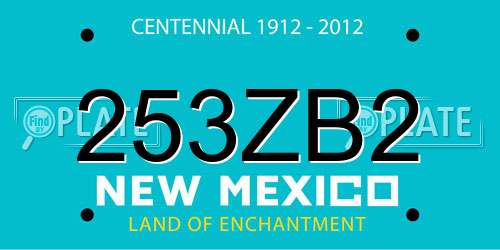 253ZB2 New Mexico License Plate