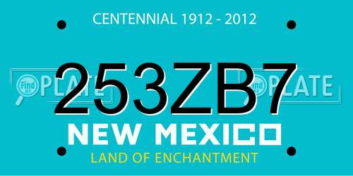 253ZB7 New Mexico License Plate