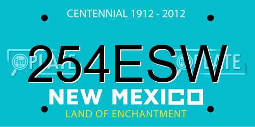 254ESW New Mexico License Plate