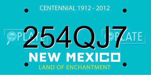 254QJ7 New Mexico License Plate