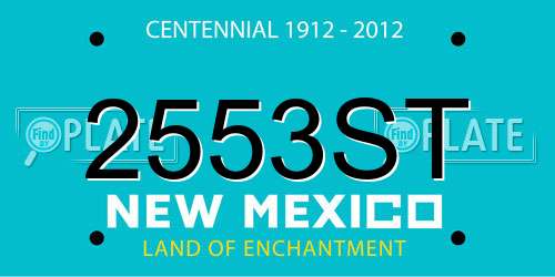 2553ST New Mexico License Plate