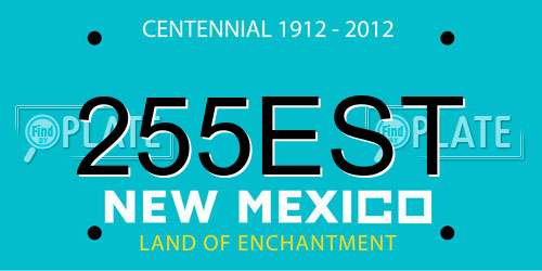 255EST New Mexico License Plate