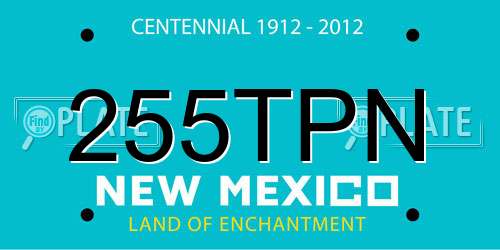 255TPN New Mexico License Plate
