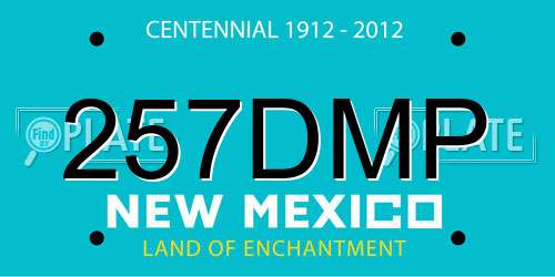257DMP New Mexico License Plate