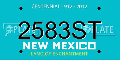2583ST New Mexico License Plate