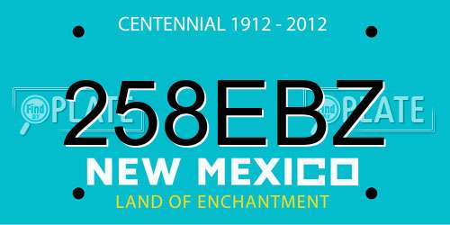 258EBZ New Mexico License Plate