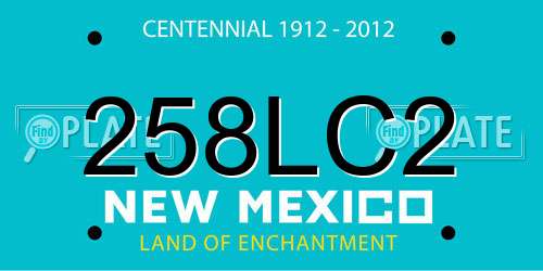 258LC2 New Mexico License Plate