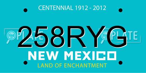 258RYG New Mexico License Plate