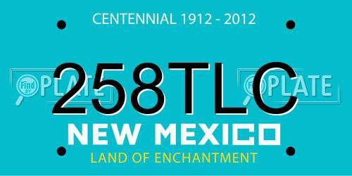 258TLC New Mexico License Plate