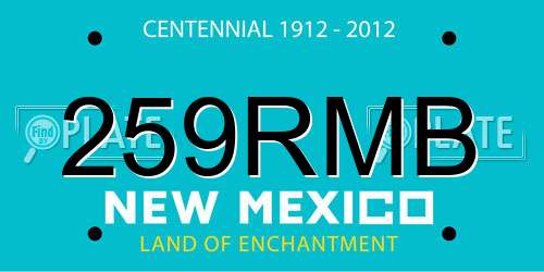 259RMB New Mexico License Plate