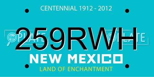 259RWH New Mexico License Plate