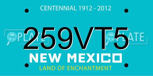 259VT5 New Mexico License Plate