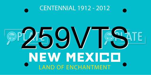 259VTS New Mexico License Plate