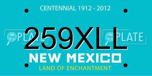 259XLL New Mexico License Plate