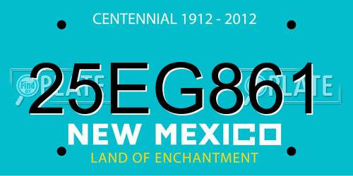 25EG861 New Mexico License Plate