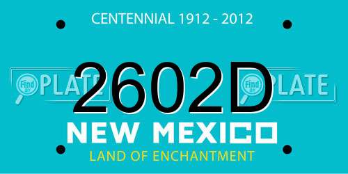 2602D New Mexico License Plate