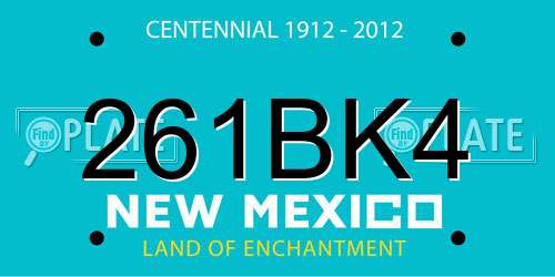 261BK4 New Mexico License Plate