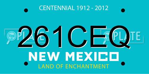 261CEQ New Mexico License Plate