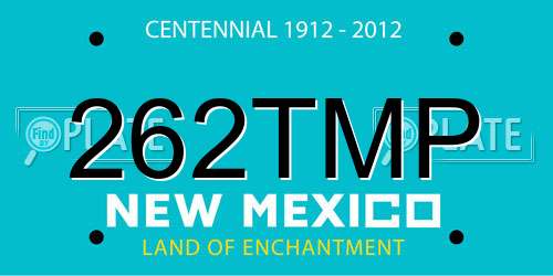 262TMP New Mexico License Plate