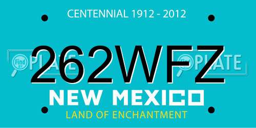 262WFZ New Mexico License Plate