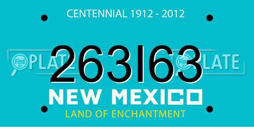 263I63 New Mexico License Plate