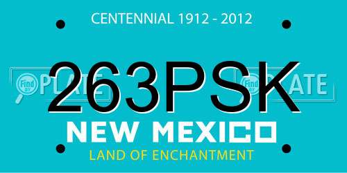 263PSK New Mexico License Plate
